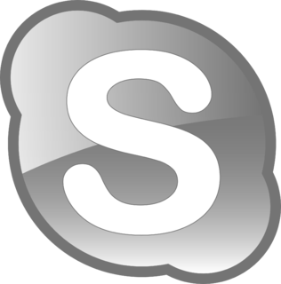 Skype Icon Logo Black and White