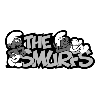 Smurfs Logo Black and White