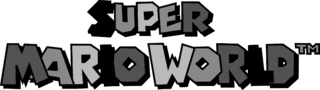 Super Mario World Logo Black and White
