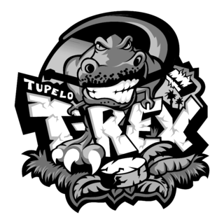 Tupelo T Rex Logo Black and White