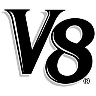 V8 Logo Black and White