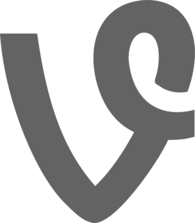 Vine Icon Logo Black and White