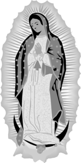 Virgen de Guadalupe Logo Black and White