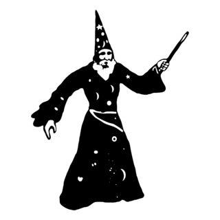 Wizard Logo Black and White