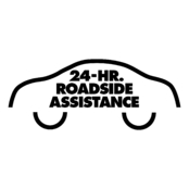 24 Hr Roadside Assistance Logo Black and White