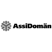 AssiDoman Logo Black and White