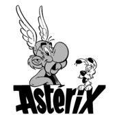 Asterix & Idefix Logo Black and White