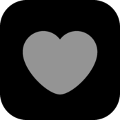 Badoo Heart Icon Logo Black and White