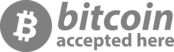 Bitcoin Accepted Here BTC Logo Black and White