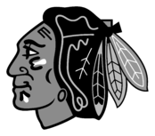 Blackhawks Logo Black and White