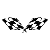 Checkered Flags Logo Black and White