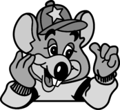 Chucke Cheeses Pizza Logo Black and White