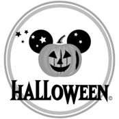 Disney Halloween Logo Black and White