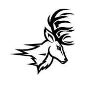Fairfield Stags Logo Black and White