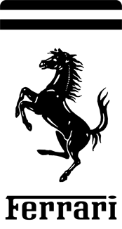 Ferrari Emblem Logo Black and White