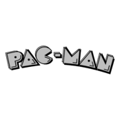 Pac Man Logo Black and White