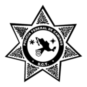 Policia Federal de Caminos Mexico Logo Black and White