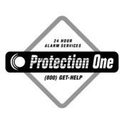 Protection One Logo Black and White