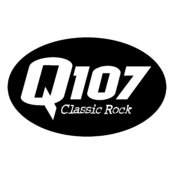 Q107 Logo Black and White