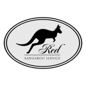 Red Kangaroo Service Logo Black and White