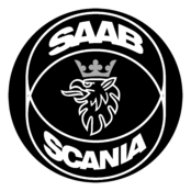 SAAB Scania Logo Black and White