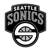 Seattle SuperSonics Logo Black and White