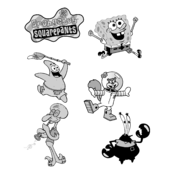 Spongebob Squarepants Logo Black and White (2)