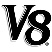 V8 Logo Black and White