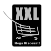 XXL Mega Discount Logo Black and White